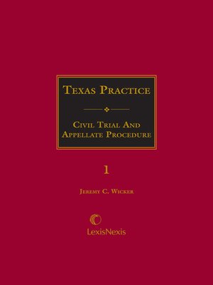 cover image of Texas Civil Trial and Appellate Procedure